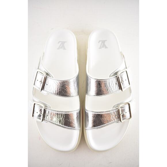 Louis Vuitton Trainer Mule Metallic Silver Buckle Slide Sandal UK 9 US 10 11 - Picture 11 of 16